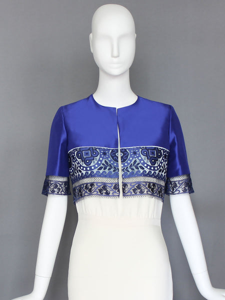 Blue Lace Satin Bolero